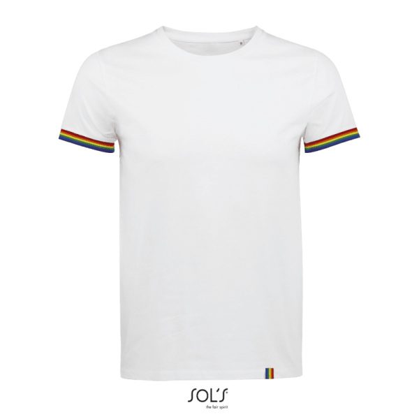 Αντρικό T-shirt Rainbow Men Λευκό 3-4XL - 03108 SOL'S