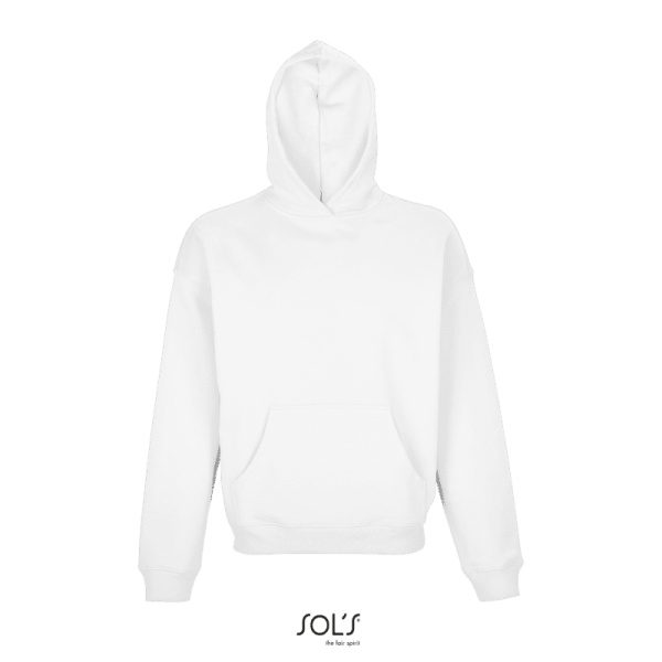 Unisex oversized μπλούζα φούτερ με κουκούλα Connor Λευκή - 03813 SOL'S